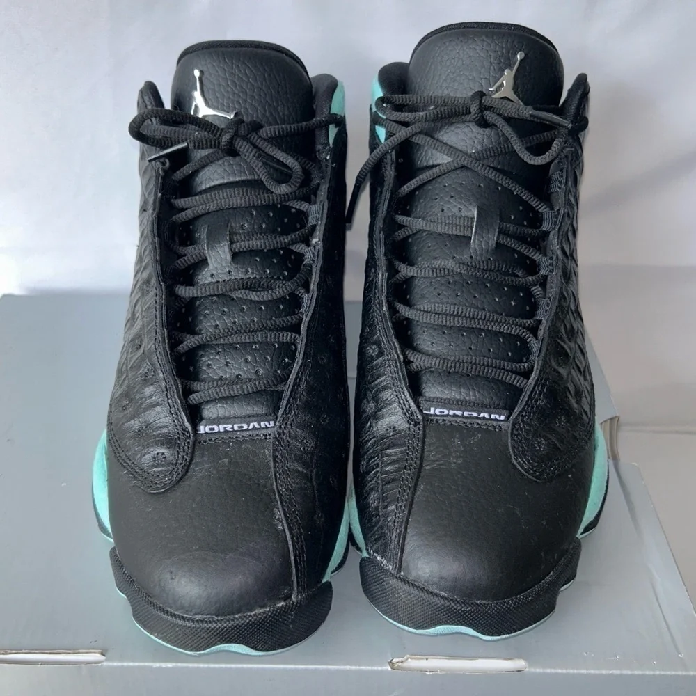 Jordan Retro 13 Sneaker Retro Island Green High Top Faux Croc Leather Suede Shoe
